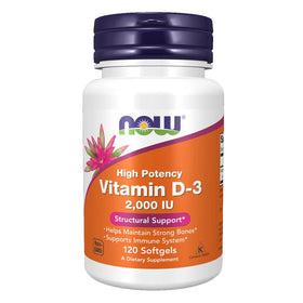 NOW Vitamin D-3 2000 IU, 120 Ct